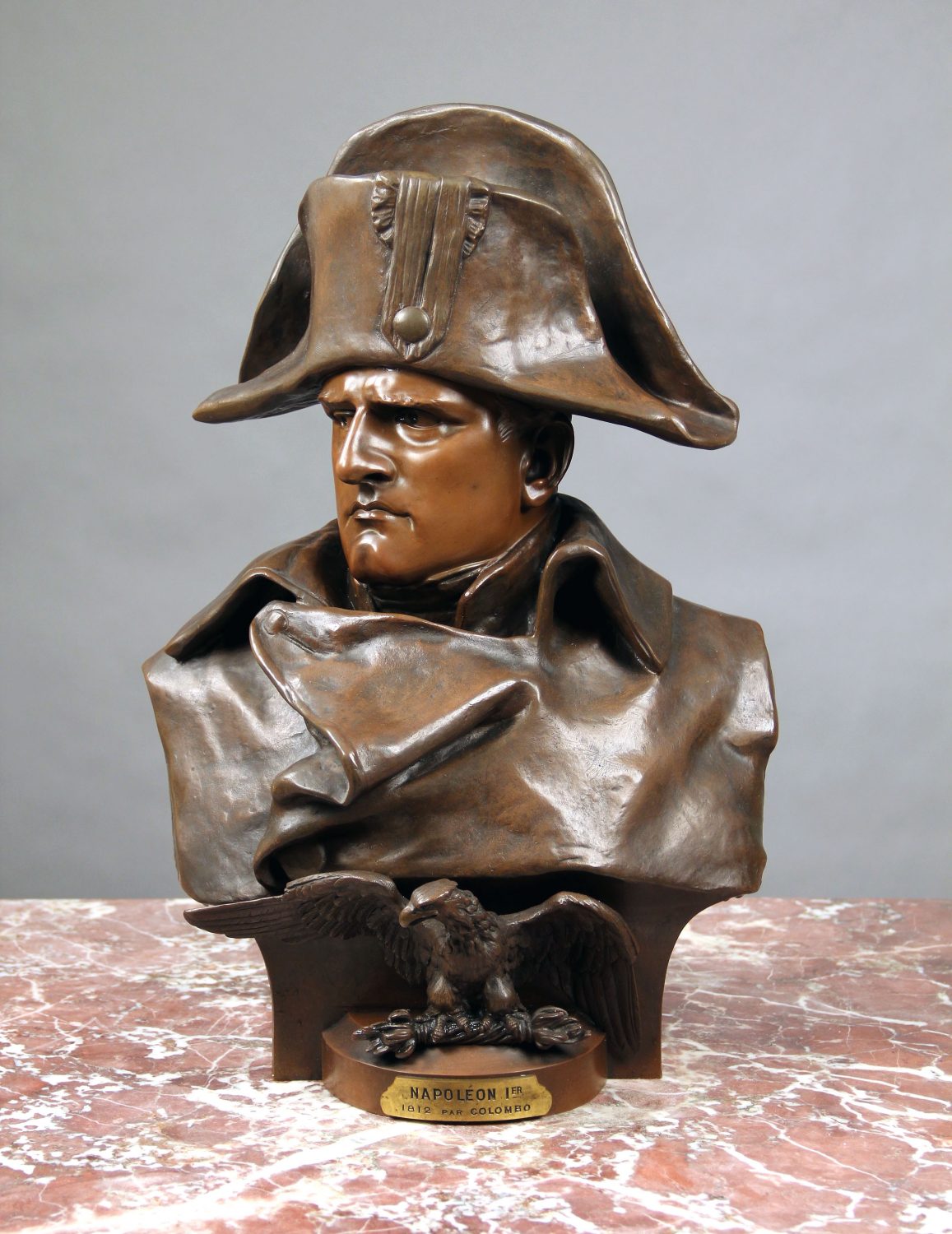 A Late 19th Century Bronze Bust of Napoleon Signed R. Colombo 1885 ...