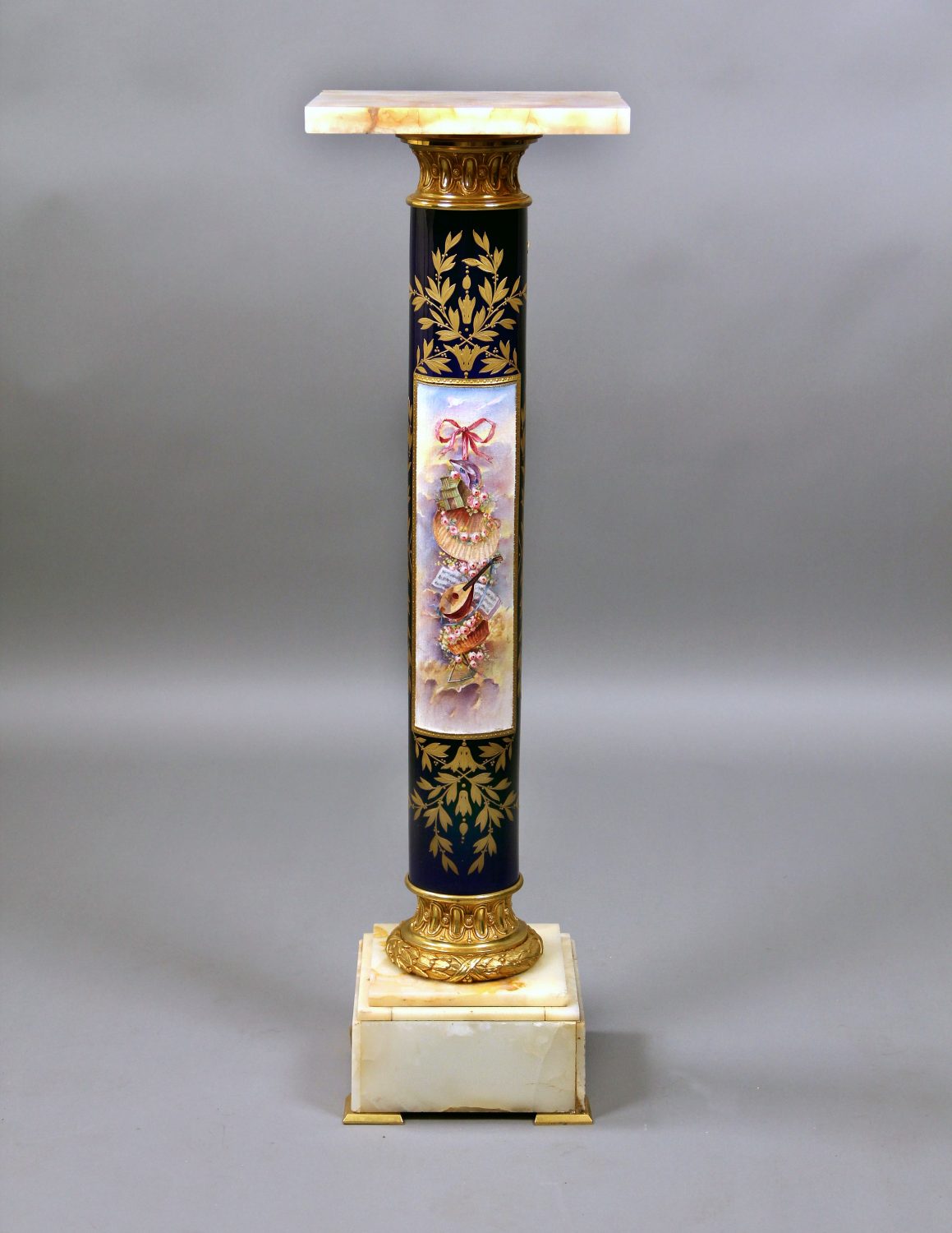 A Stunning Late 19th Century Gilt Bronze Mounted Onyx and Sèvres Style ...
