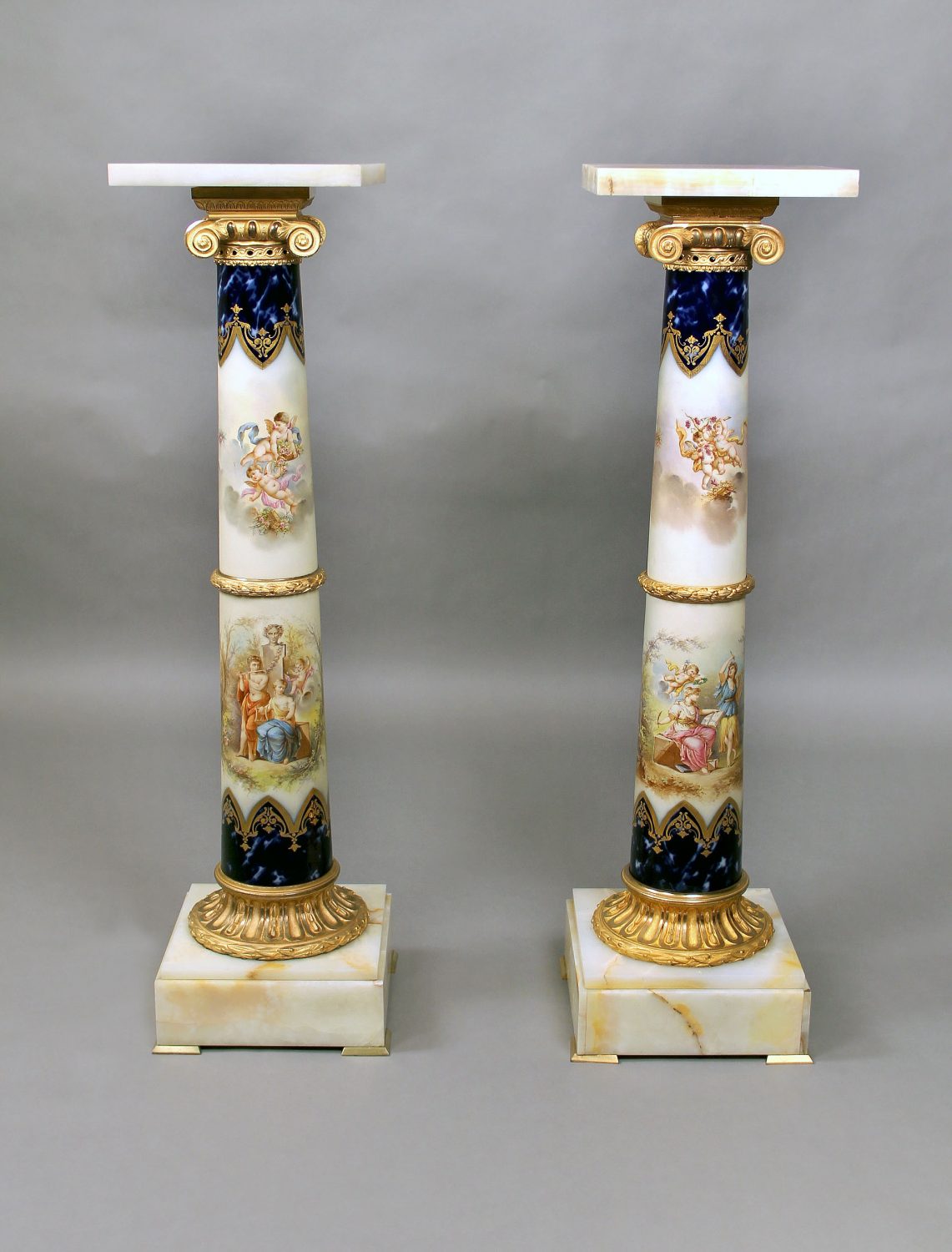 A Very Fine Pair of Late 19th Century Gilt Bronze Mounted Onyx and ...