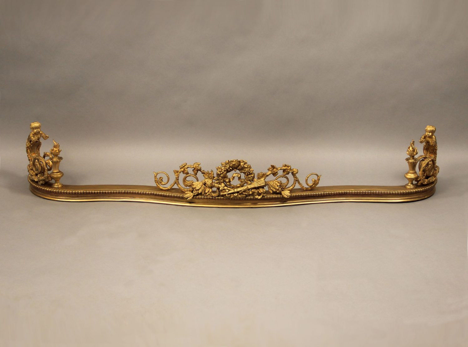 Late 19th Century Gilt Bronze Fireplace Fender Charles Cheriff Galleries