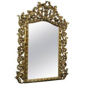 A Very Important Late 19th Century Rococo Style Giltwood and Gesso Mirror