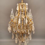 Early 20th Century Gilt Bronze & Rock Crystal Chandelier