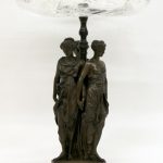 Late 19th Century Crystal and Patinated Bronze Sculptural Centerpiece By Thiebaut Freres
