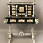 Late 19th Century Gilt Bronze Mounted German K.P.M. Porcelain Desk with Painted Porcelain Plaques