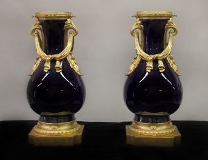 A Fine Pair of Late 19th Century Gilt Bronze Mounted Sèvres Style Porcelain Vases