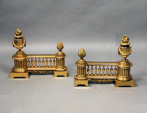 A Nice Pair of Late 19th Century Gilt Bronze Chenets