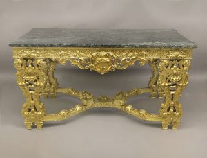 A Very Fine Late 19th Century Hand Carved Regence Style Gilt Wood Center Table