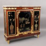 Gilt bronze mounted style coramandel lacquer cabinet