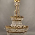 19th Century Gilt Bronze & Crystal Chandelier