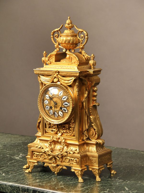 Late 19th Century French Antique - Gilt Bronze Mantle Clock