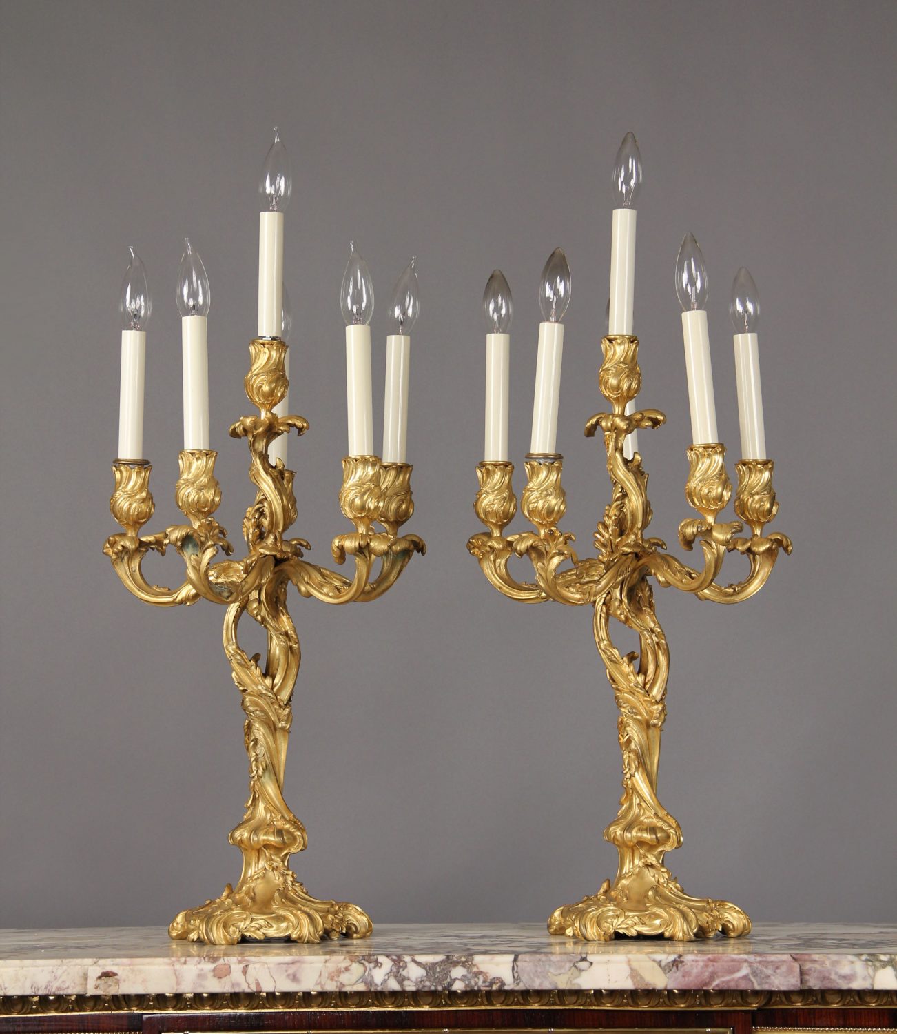 19th Century Louis XV Style 6-light Candelabras