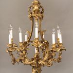 19th Century Gilt Bronze Ten Light Chandelier