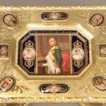 19th Century Antique Vienna Porcelain Plaque Top Table Showing Emperor Napoleon Flanked by his Wives