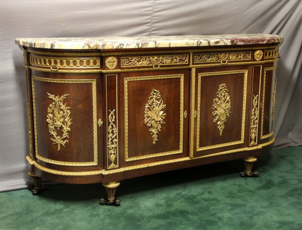 19th Century Louis XVI Style Gilt Bronze Mounted Cabinet / Server