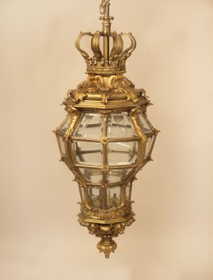 19th Century hanging bronze lanterns