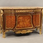 Gilt bronze mounted commode