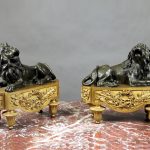 19th Century Gilt Bronze Chenets