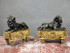 19th Century Gilt Bronze Chenets