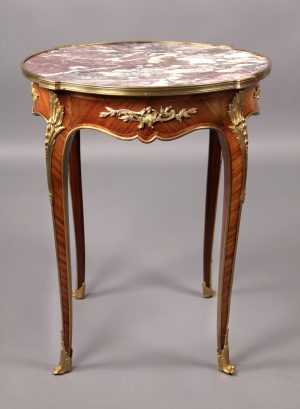 Louis XV Style Marble Top Lamp Table