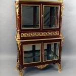 Antique Gilt Bronze Mounted Double Vitrine Cabinet By Henri Picard