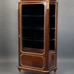 Tall 19th century dark wood and glass vitrine