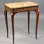 19th Century Louis XV Style Gilt Bronze Mounted Lamp Table with a Marble Top By Paul Sormani