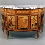Louis XVI Style Inlaid Marquetry Commode