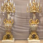 Gilt Bronze Torcheres & Plafornniers