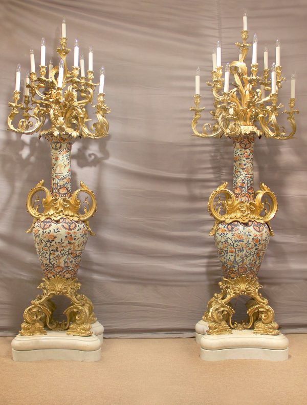 Gilt Bronze Torcheres & Plafornniers