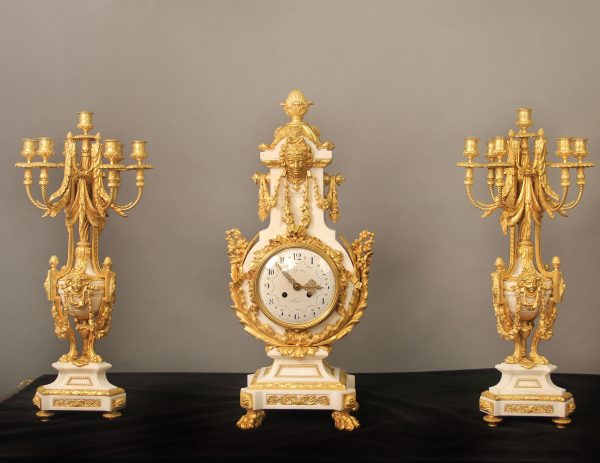 19th Century Gilt Table Clock Sets