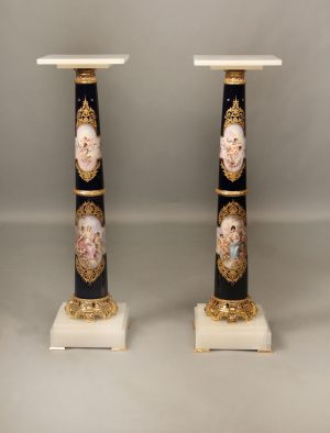 19th Century Mounted Onyx & Marble Pedestal