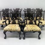 Fine set of 10 late 19th century Chippendale style dining chairs.