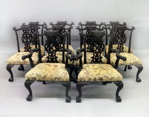 Fine Set of Ten Late 19th Century French Antique - Chippendale Style Dining Chairs