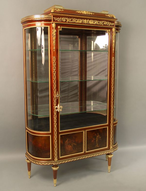 Grand Louis XVI Mahogany Cabinet with Bronze d'Ore Mounts, French