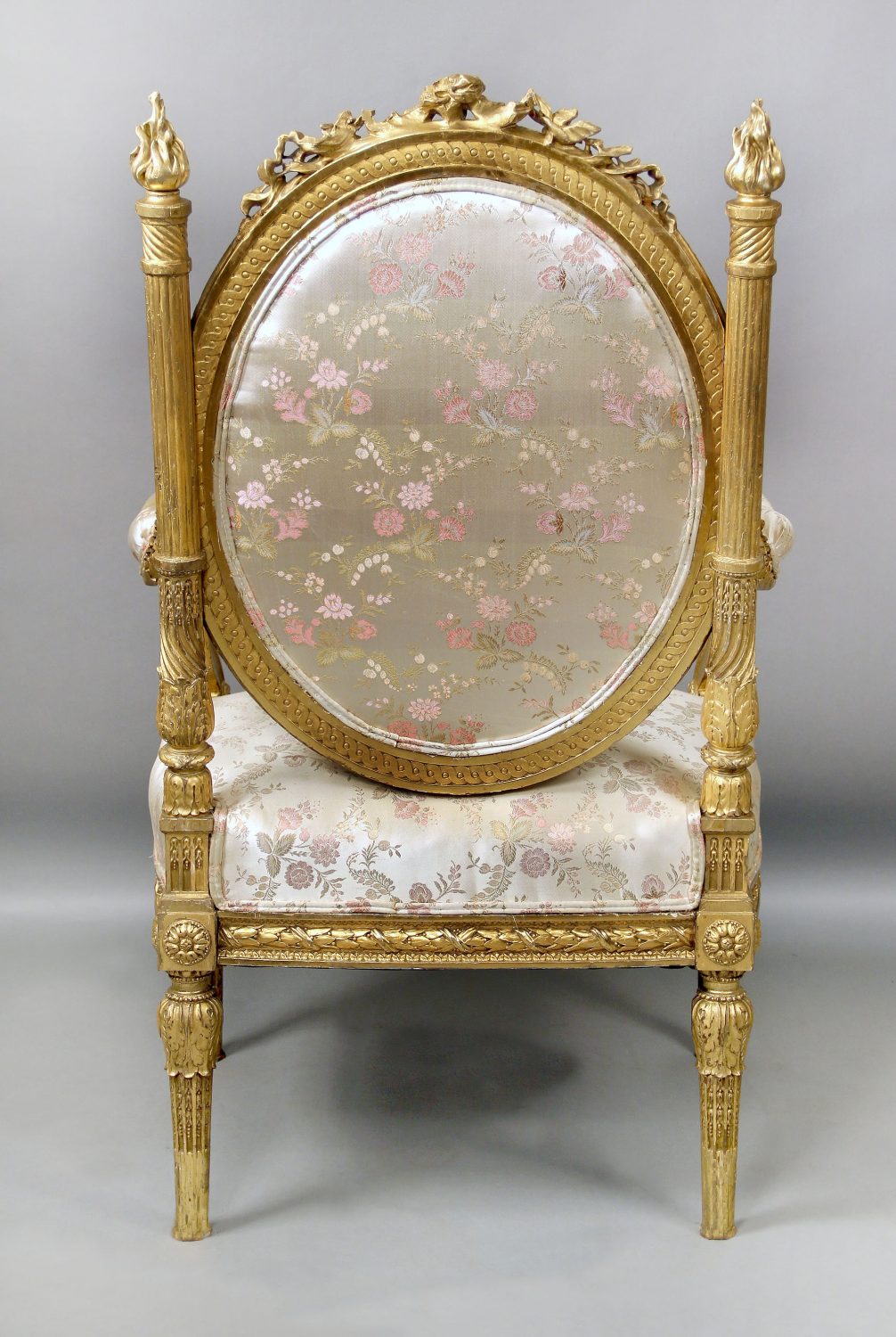 Fine Early 19th Century Gilded French Louis XVI Antique Fauteuil