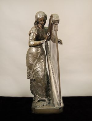 A Wonderful Late 19th Century Bronze Sculpture Entitled "Marquerite" by Paul Dubois