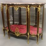 19th Century Louis XV Style Gilt Bronze Mounted Mahogany Vitrine