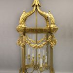 19th Century Gilt Bronze Palatial Eight Light Lantern