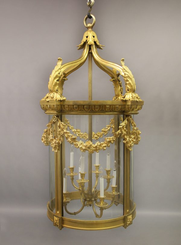 19th Century Gilt Bronze Palatial Eight Light Lantern