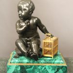 19th century gilt and painted bronze sculpture