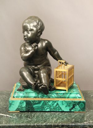 19th century gilt and painted bronze sculpture