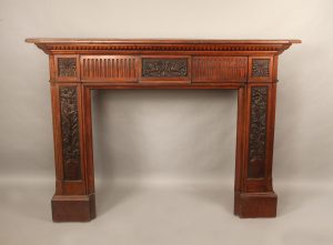 Late 19th Century Antique French Fireplace for Sale in NYC - Louis XVI Style Carved Wood Fireplace Surround