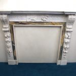 White statuary marble fireplace surround