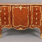 Gilt bronze mounted hand cut floral cabinet