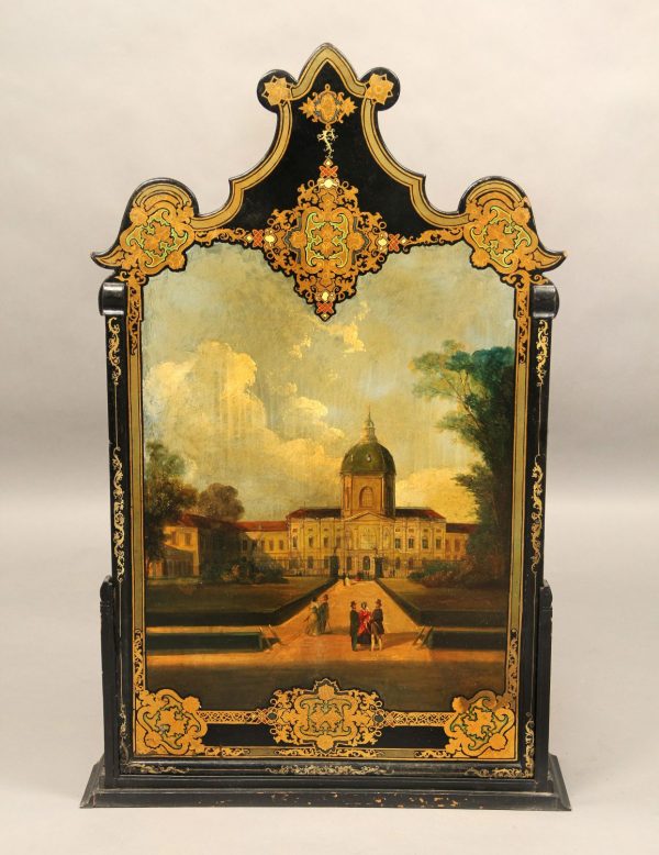 Late 19th century doubled sided painted wood screen.