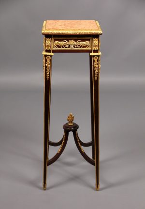 19th century gilt bronze mounted marble top pedestal