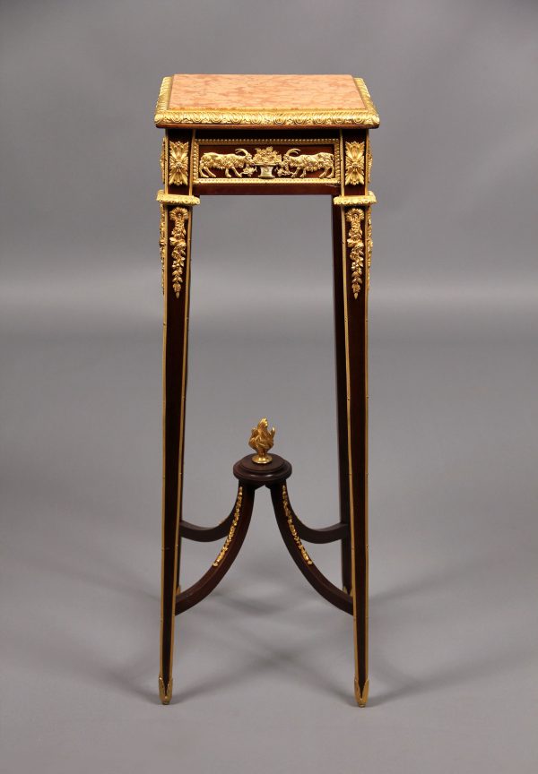 19th century gilt bronze mounted marble top pedestal