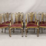 Set of Eight Late 19th Early 20th Century Chippendale Style Dining Chairs