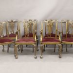 Set of Eight Late 19th Early 20th Century Chippendale Style Dining Chairs
