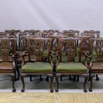 Set of 18 Chippendale style dining room chairs